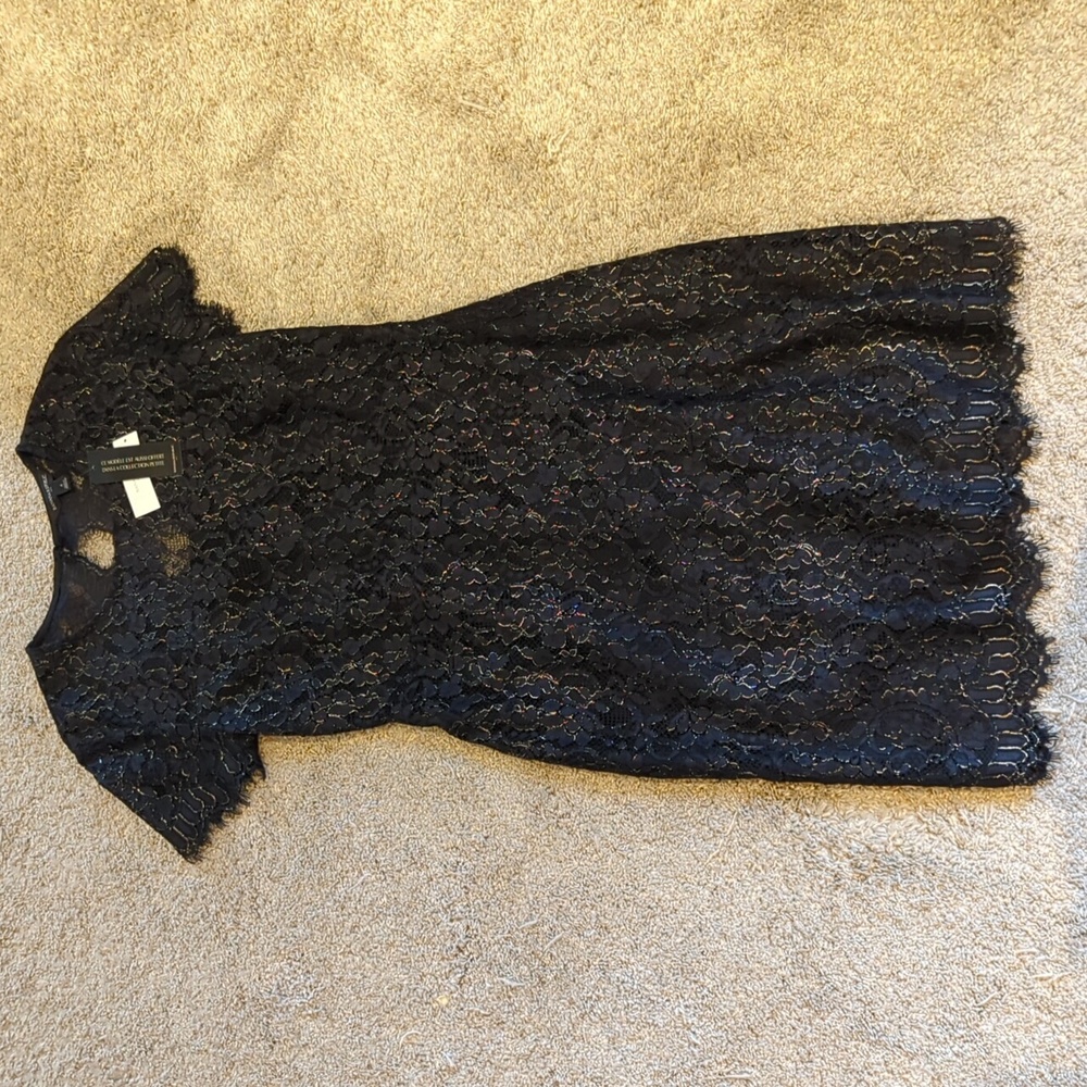 NWT Banana Republic Black & Gold Lace Cocktail Dress Sz 4
